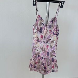 Blush BJ Women’s Floral V-Neck Romper in Pink and Purple, Size: Large, NWT